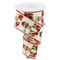 2.5″ x 10yd Ivory Nutcracker Ribbon – Red Wired Edge Christmas Holiday Trim